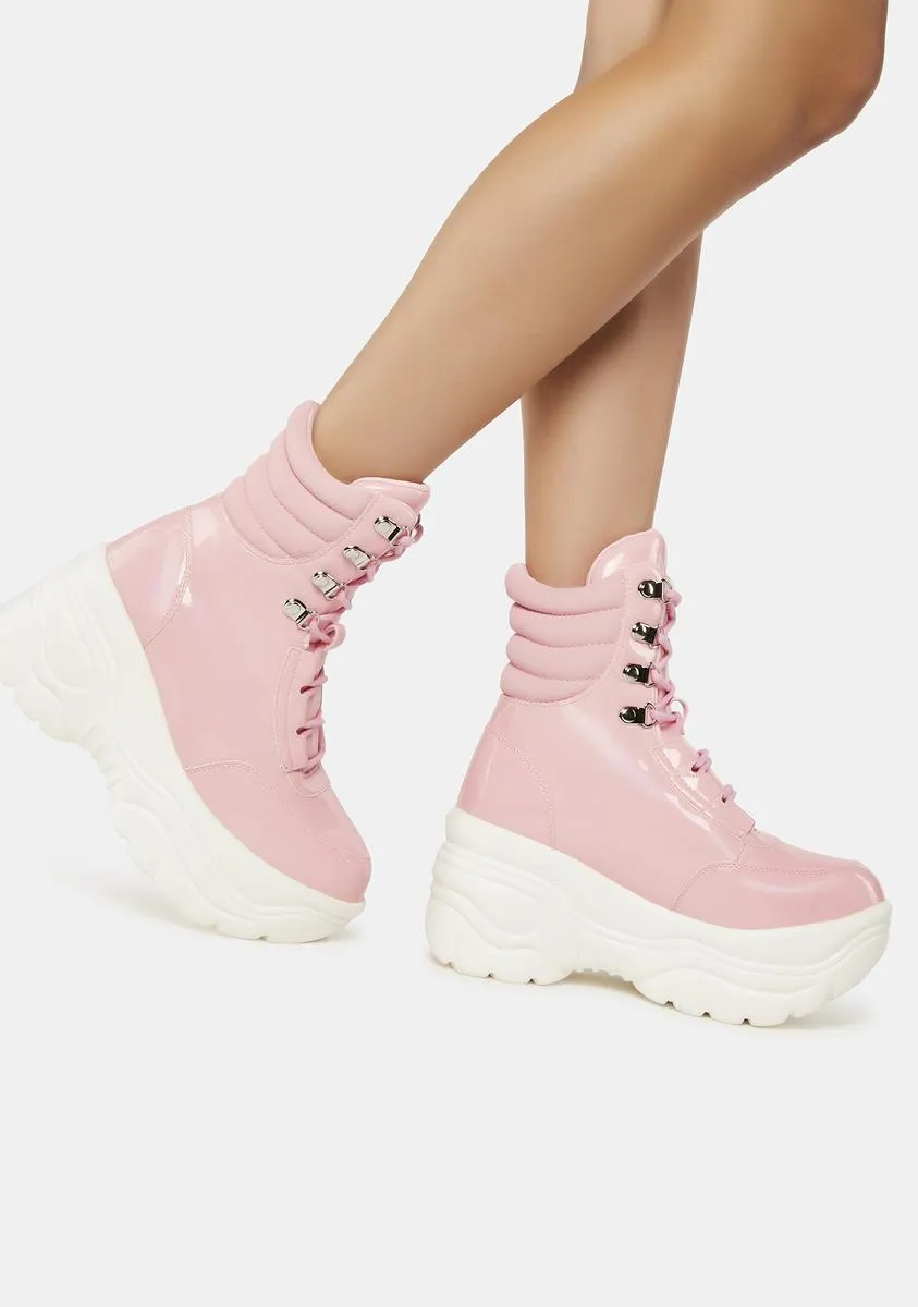 Pink Matrixx Hi Platform Sneakers-