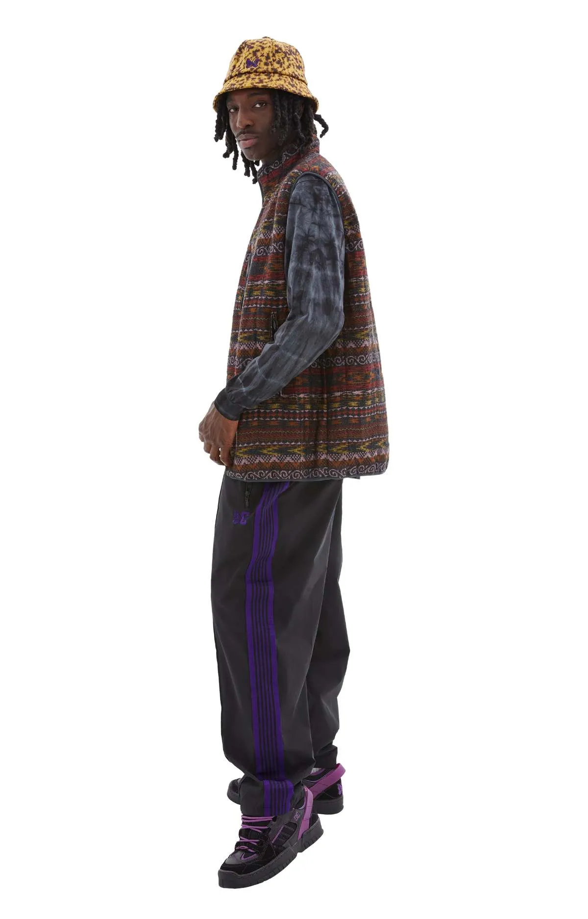 Piping Quilt Vest - Charcoal