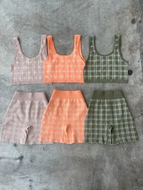 PLAID SHORT SET