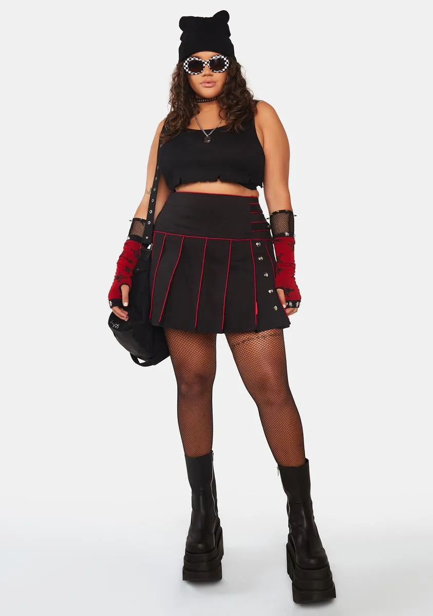 Plus Band Pleated Skirt-