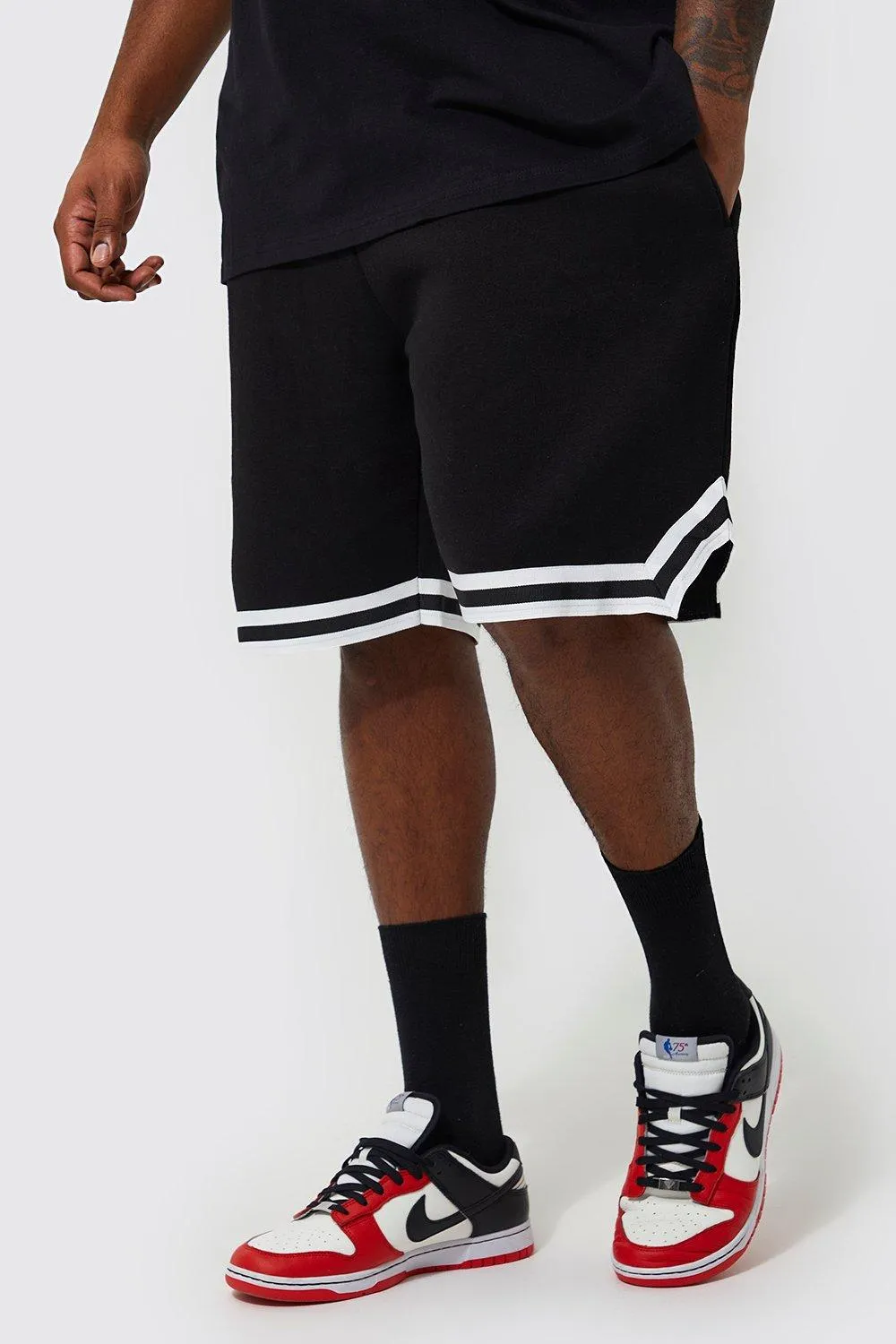 Plus Basketball Jersey Short With Tape