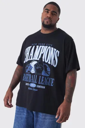 Plus Basketball League Print T-shirt in Black