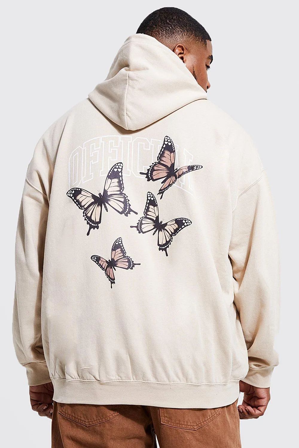 Plus Official Butterfly Back Print Hoodie