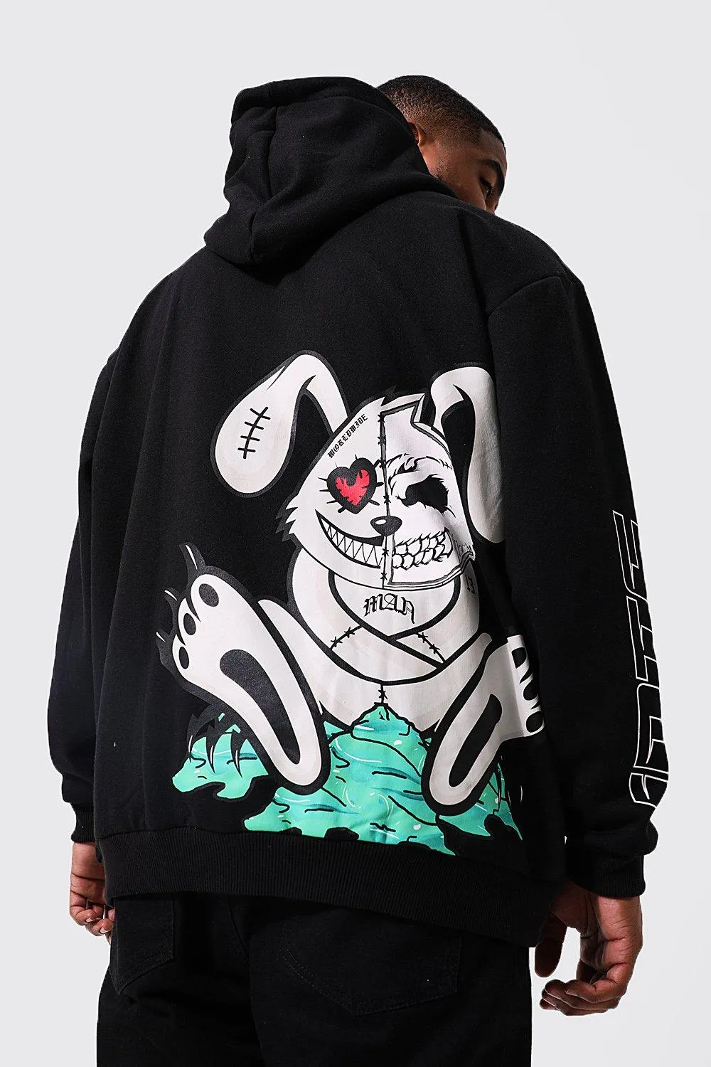 Plus Oversized Evil Bunny Hoodie