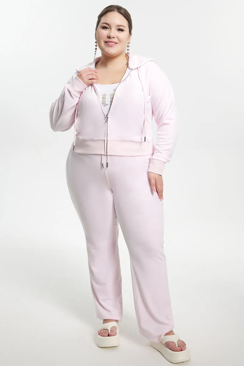 Plus-Size Mixed Jewels Velour Hoodie