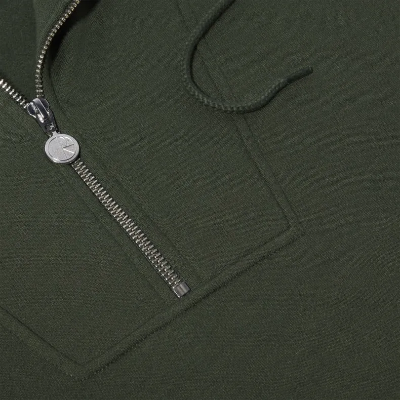 Polar Skate Co. Half Zip Pullover Hooded Sweatshirt (Dark Olive)