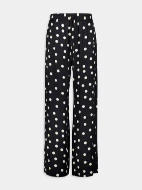 Polka Dot Wide-Leg Trousers