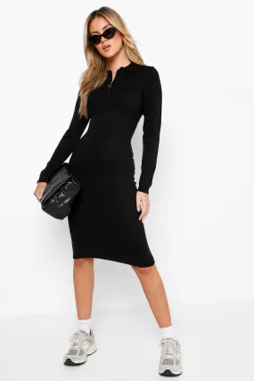 Polo Collar Knitted Dress