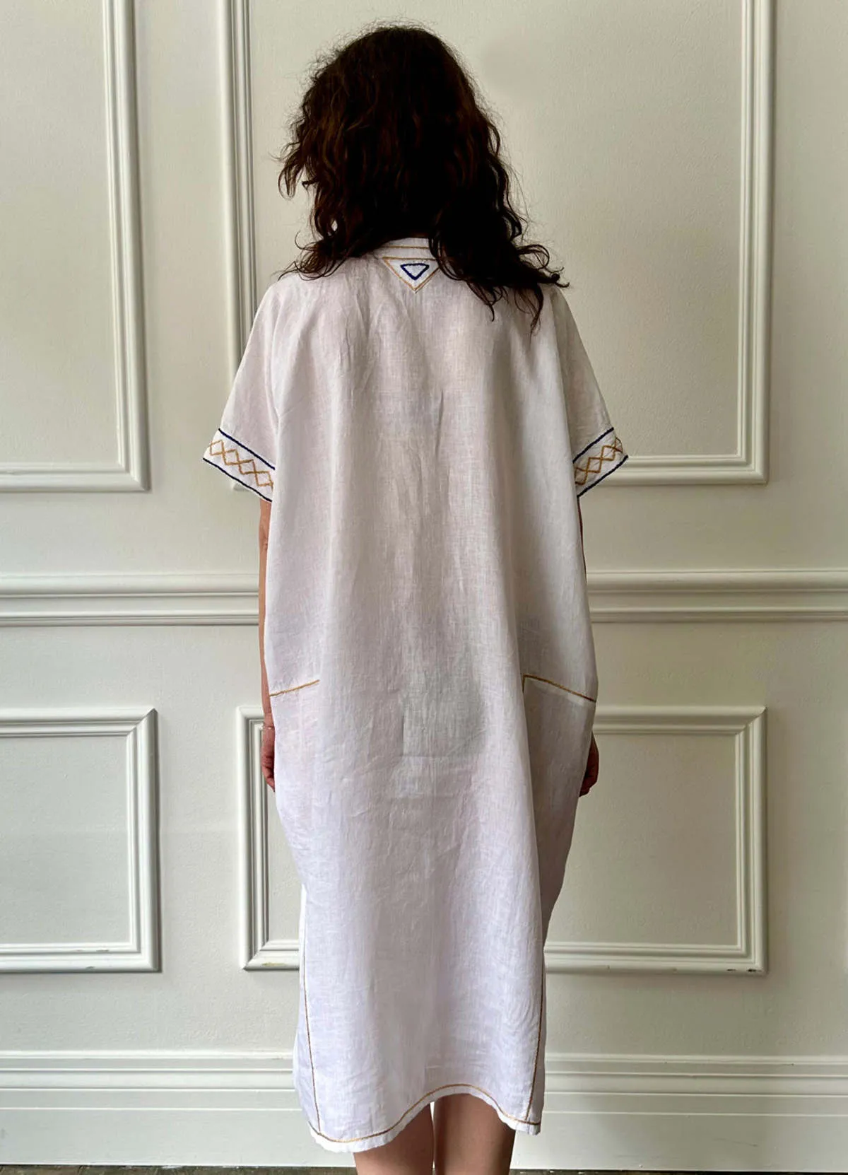 Pompon Dress - White