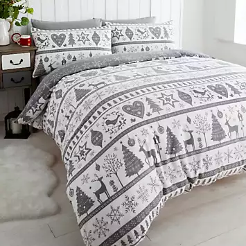 Portfolio Home Noel Grey Duvet Cover Set | Kaleidoscope