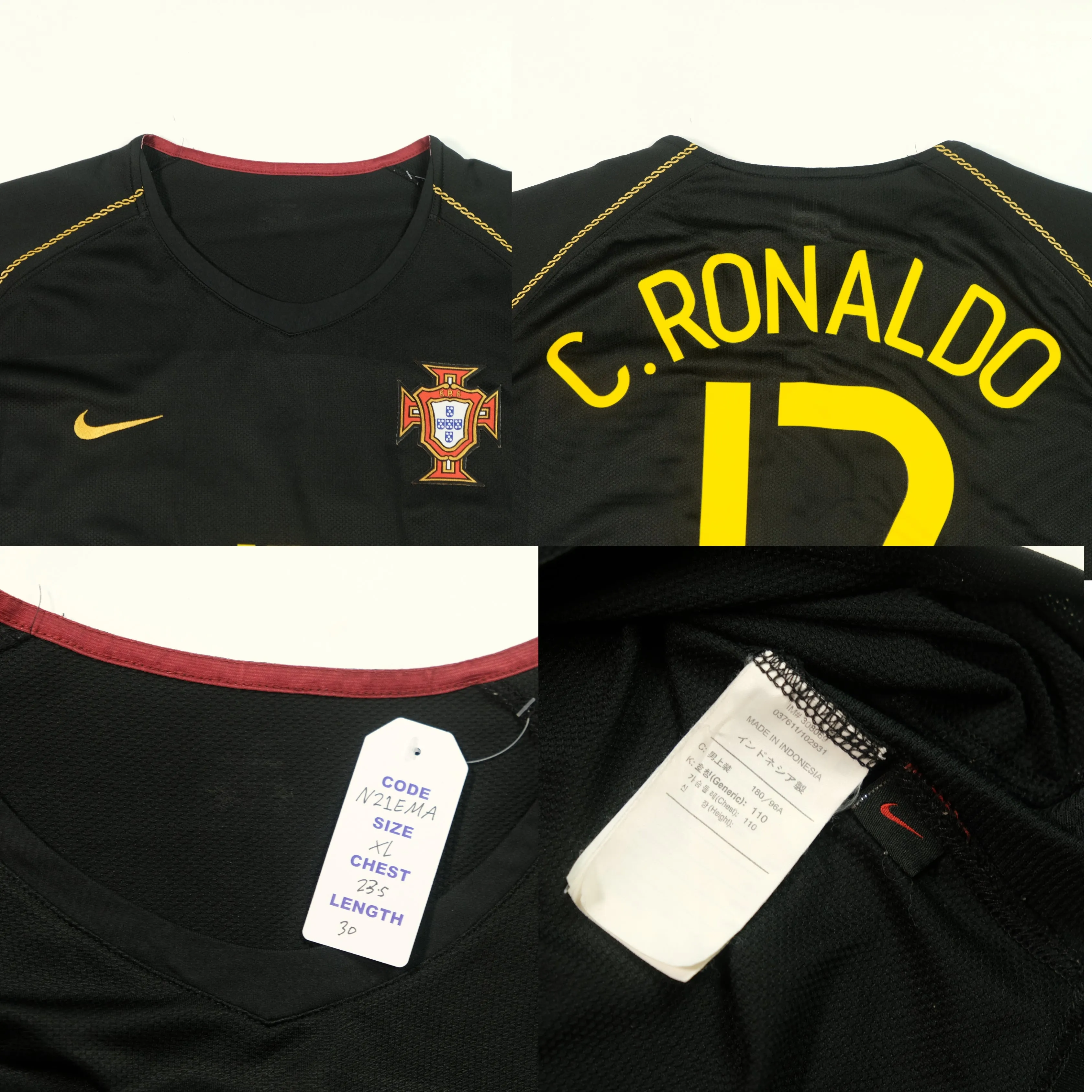 Portugal Ronaldo 17 Original Away Football Shirt 2006/2007 Nike XL