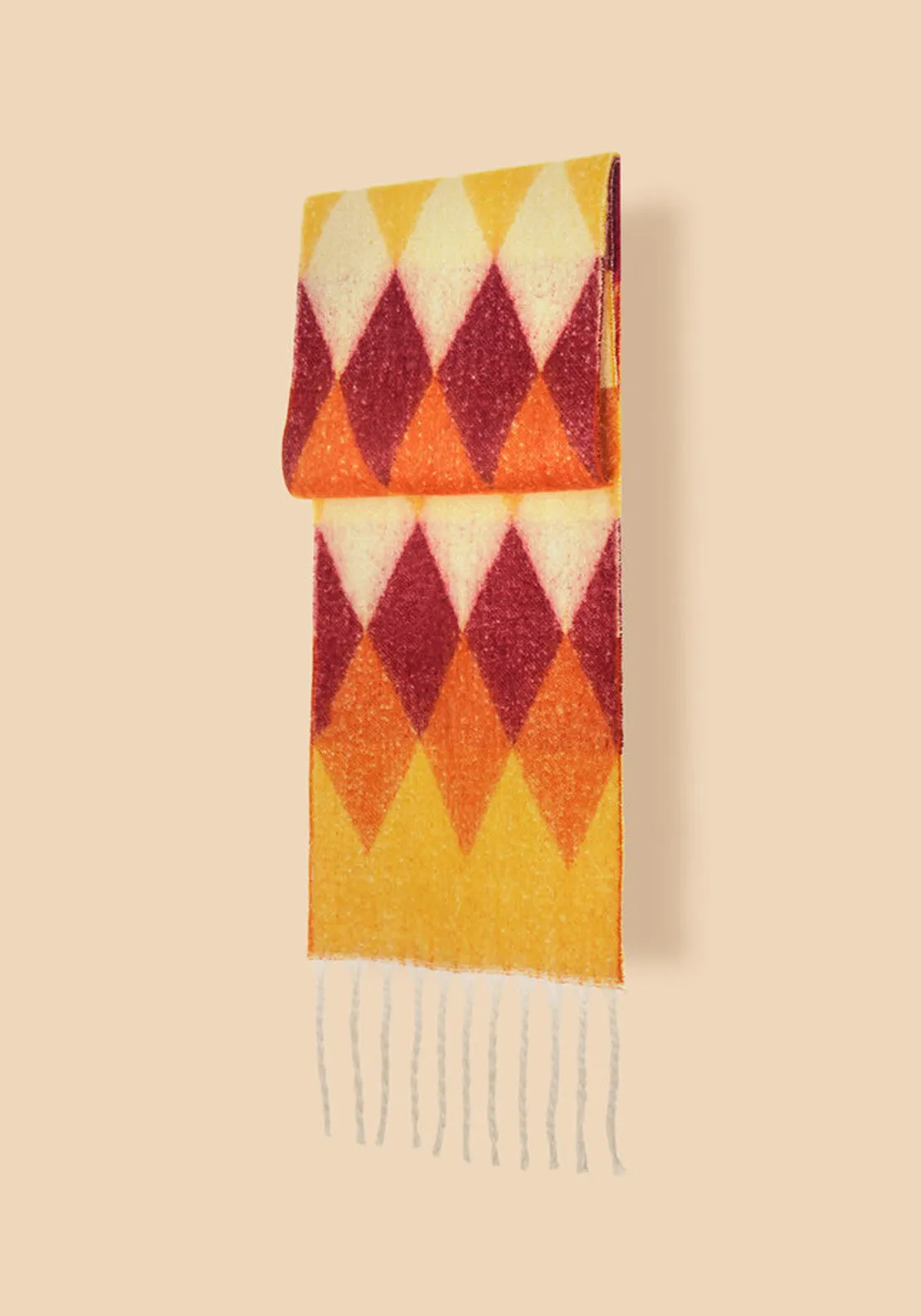 Powder Lulu Geometric Print Scarf, Orange Multi