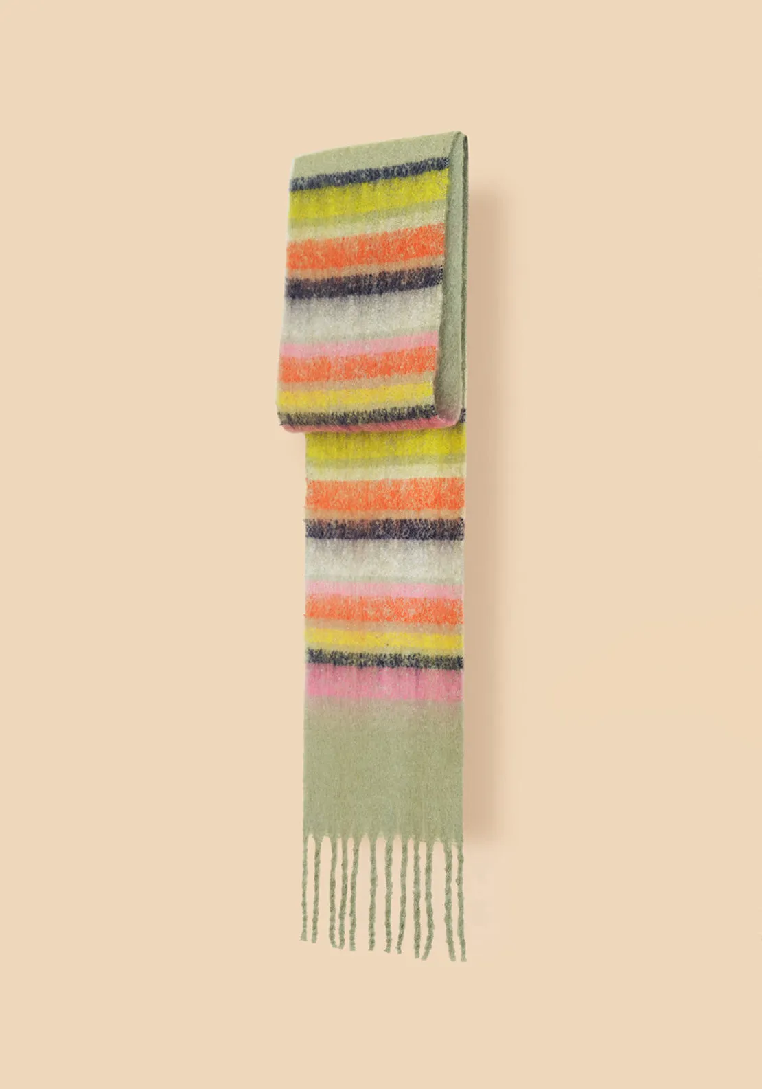 Powder Sammy Cosy Striped Scarf, Green