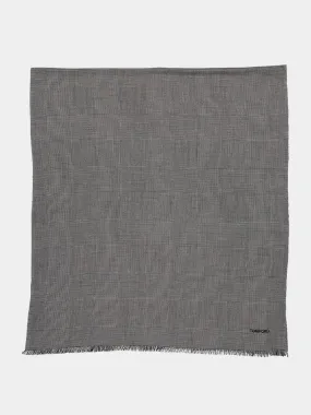 Prince of Wales Grey Wool Scarf