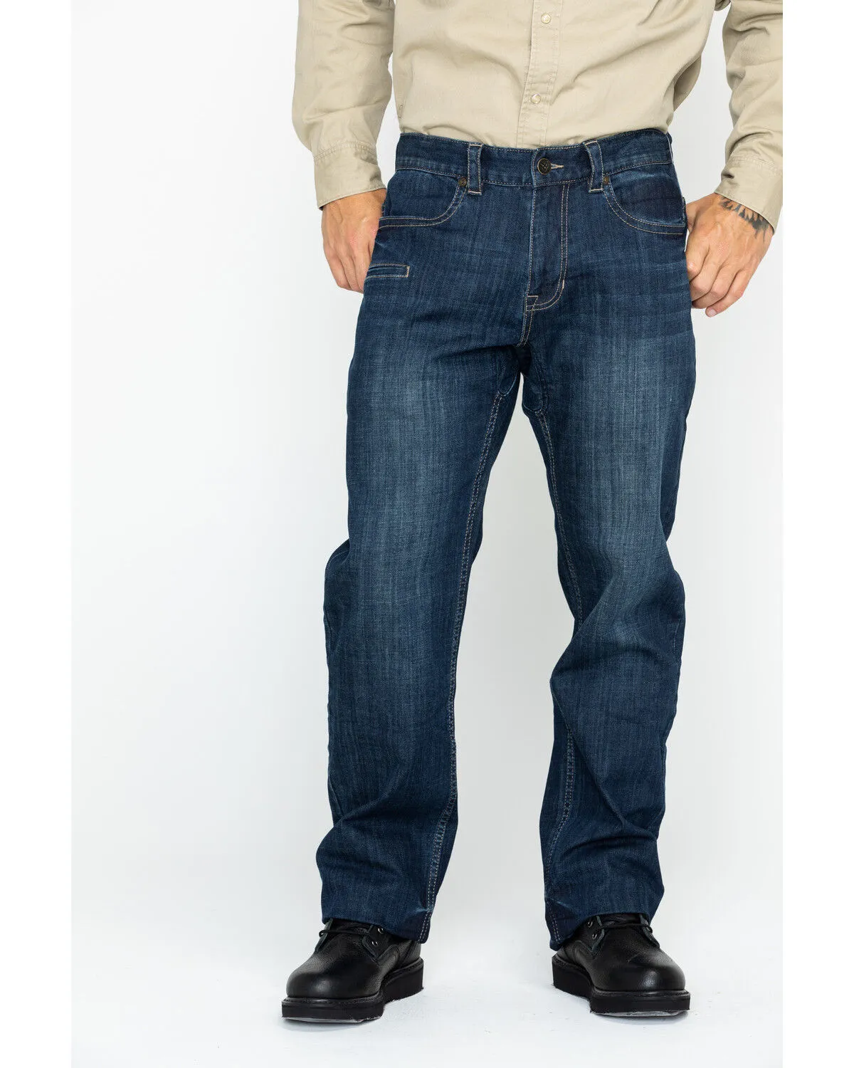 Product Name:  Hawx Men's Medium Dark Wash Stretch Work Denim Jeans