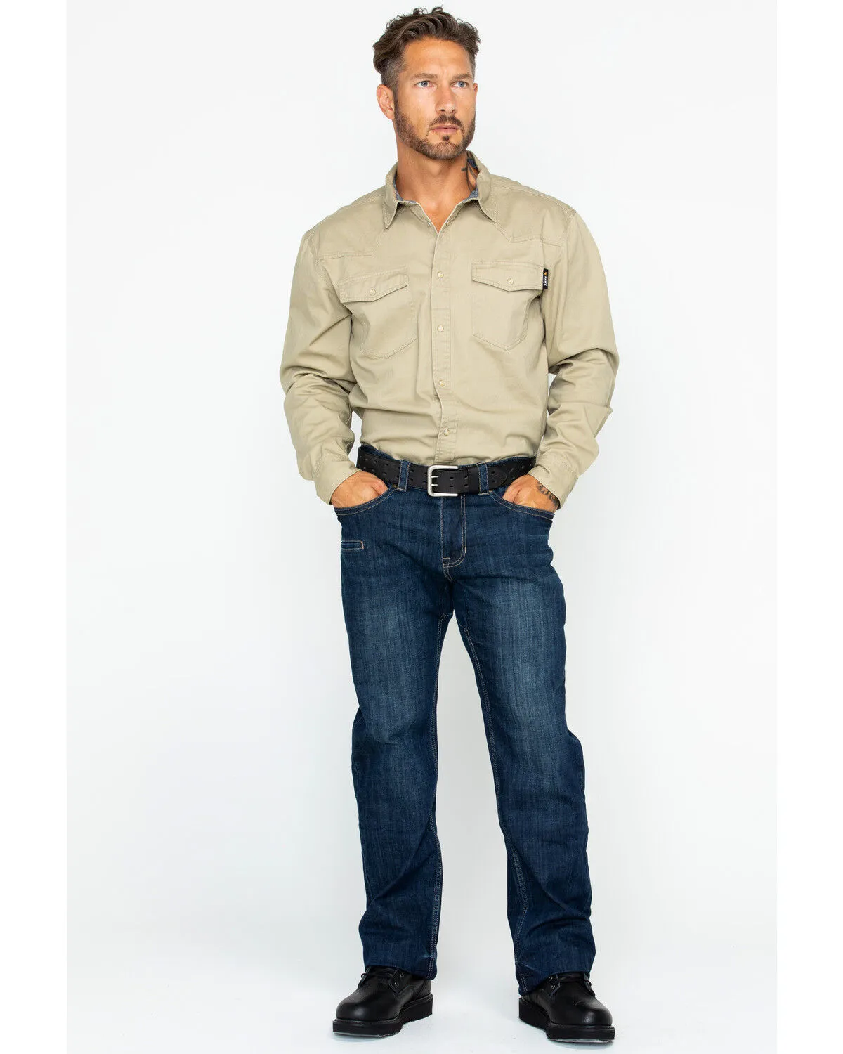 Product Name:  Hawx Men's Medium Dark Wash Stretch Work Denim Jeans