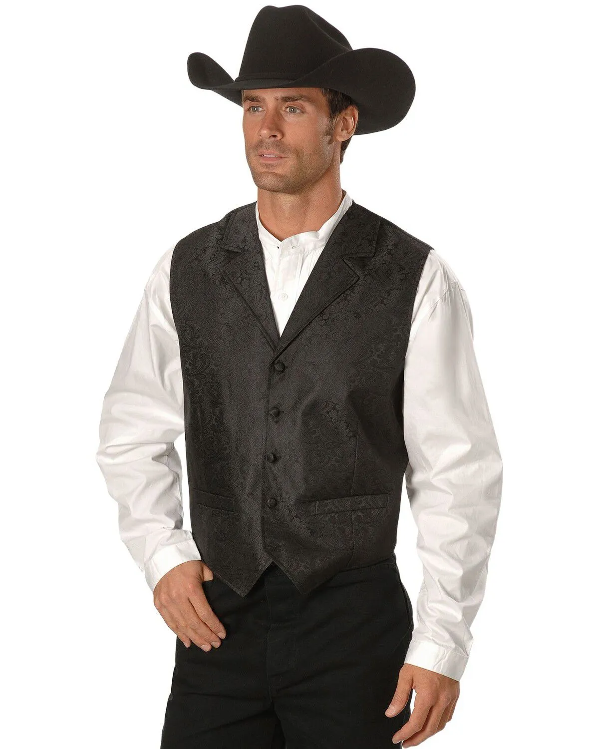 Product Name:  Rangewear by Scully Black Paisley Button Vest
