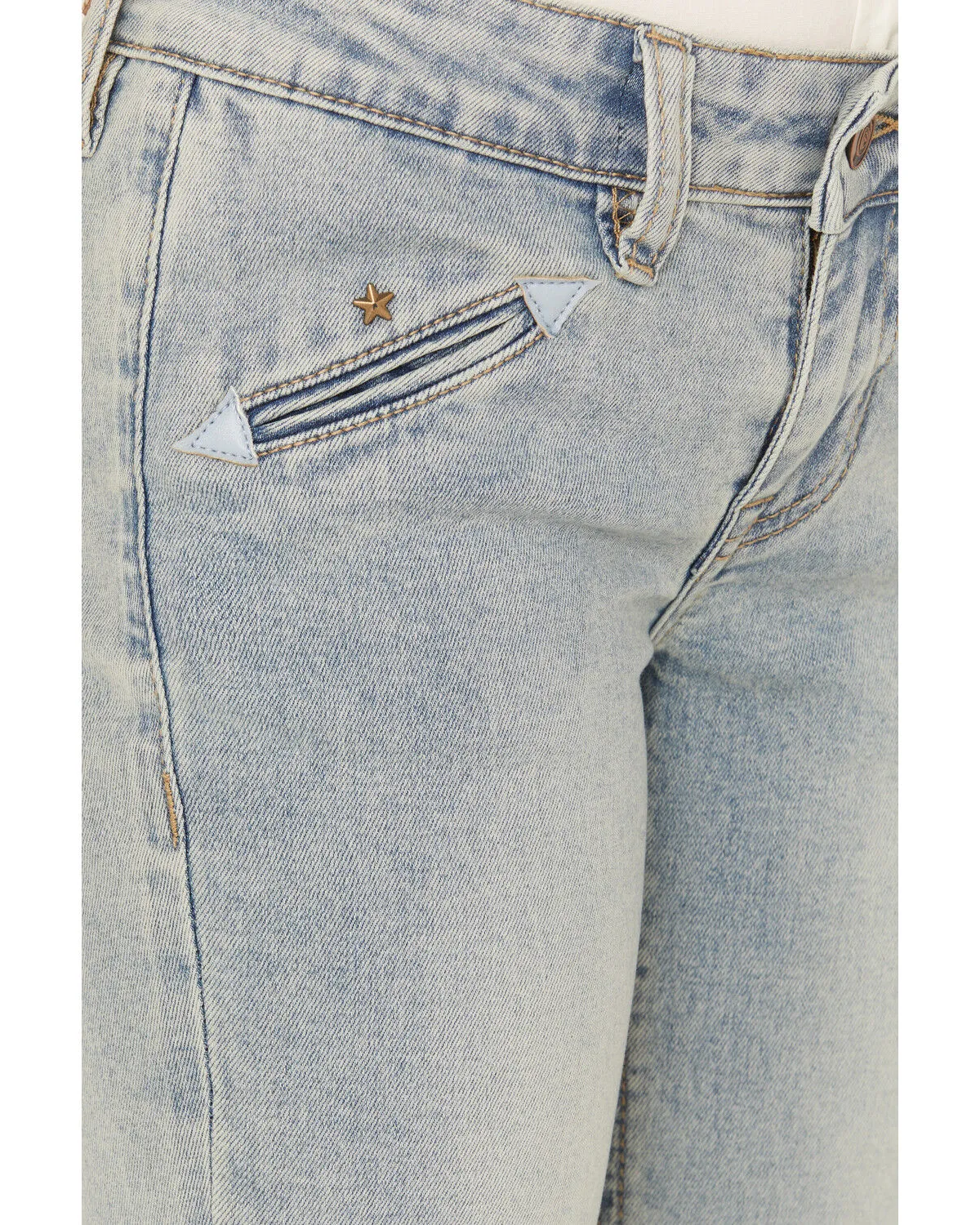 Product Name:  Rock & Roll Denim Girls' Light Wash Smile Pocket Denim Trousers