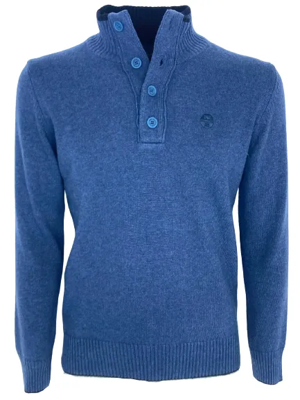 PULLOVER UOMO BLU MISTO LANA