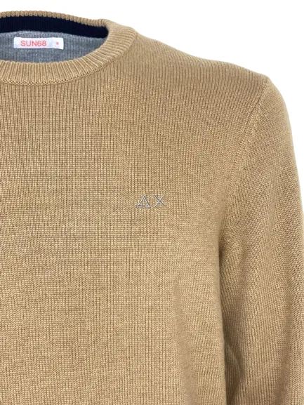 PULLOVER UOMO CAMMELLO MISTO LANA