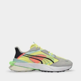 Puma  OP1 Pwrframe Abstract Sneakers in Fluo Yellow Canvas