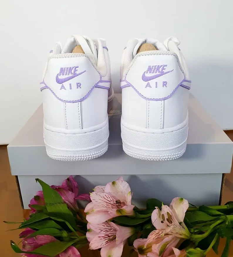 Purple Outlines Design Custom Nike Air Force 1