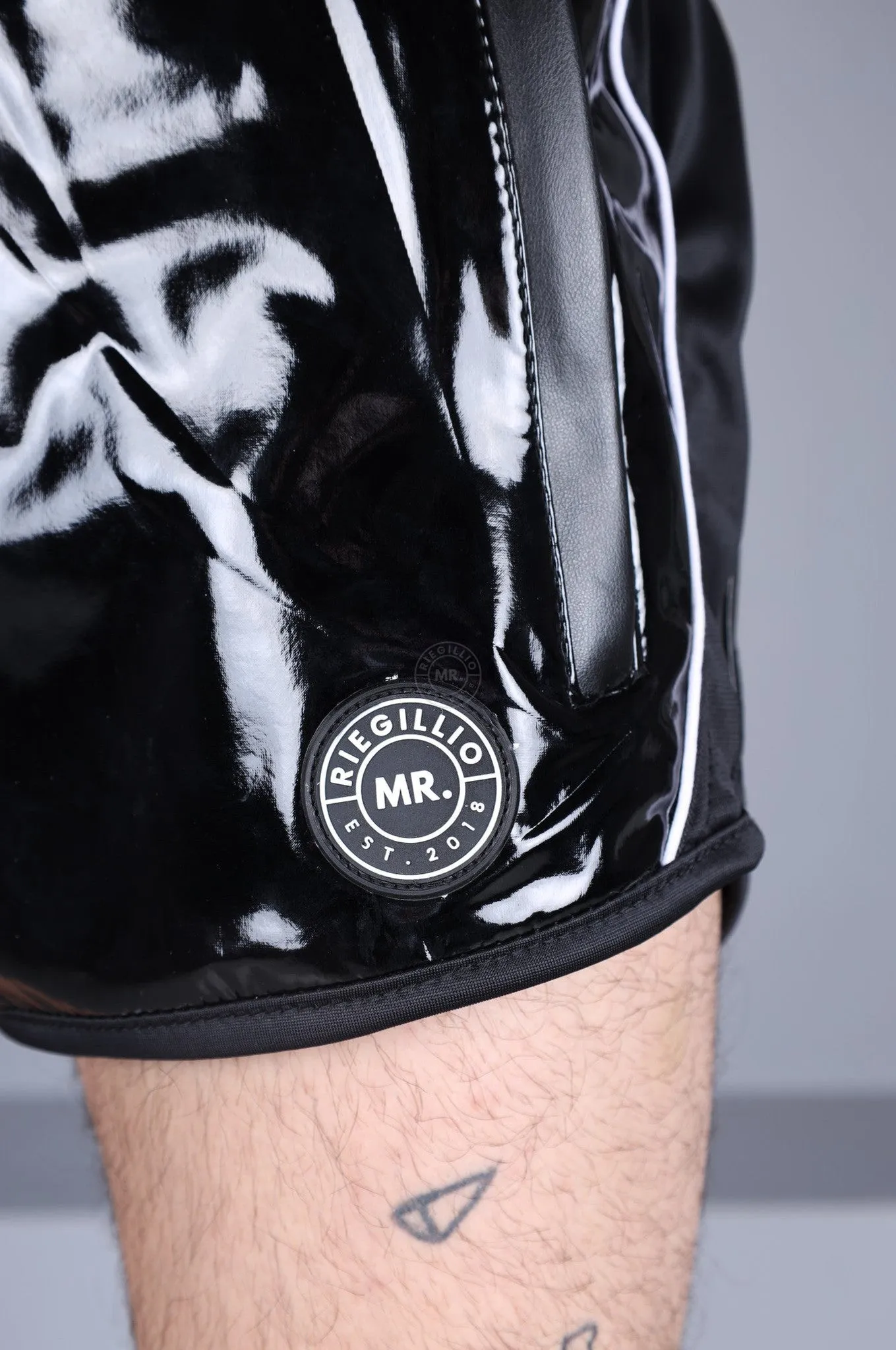 PVC 24 Tracksuit Mini Short Thru Zip – Black