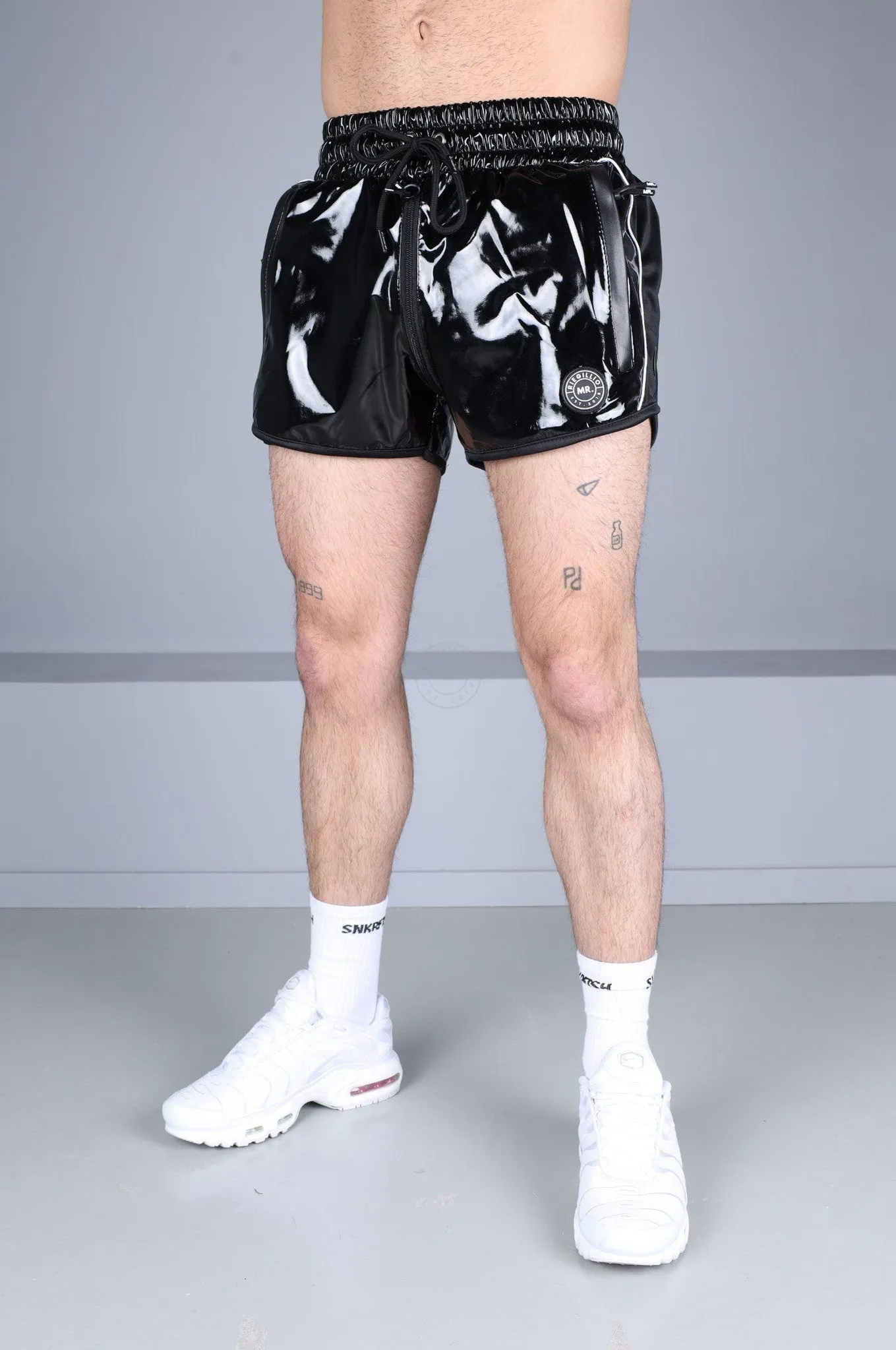 PVC 24 Tracksuit Mini Short Thru Zip – Black