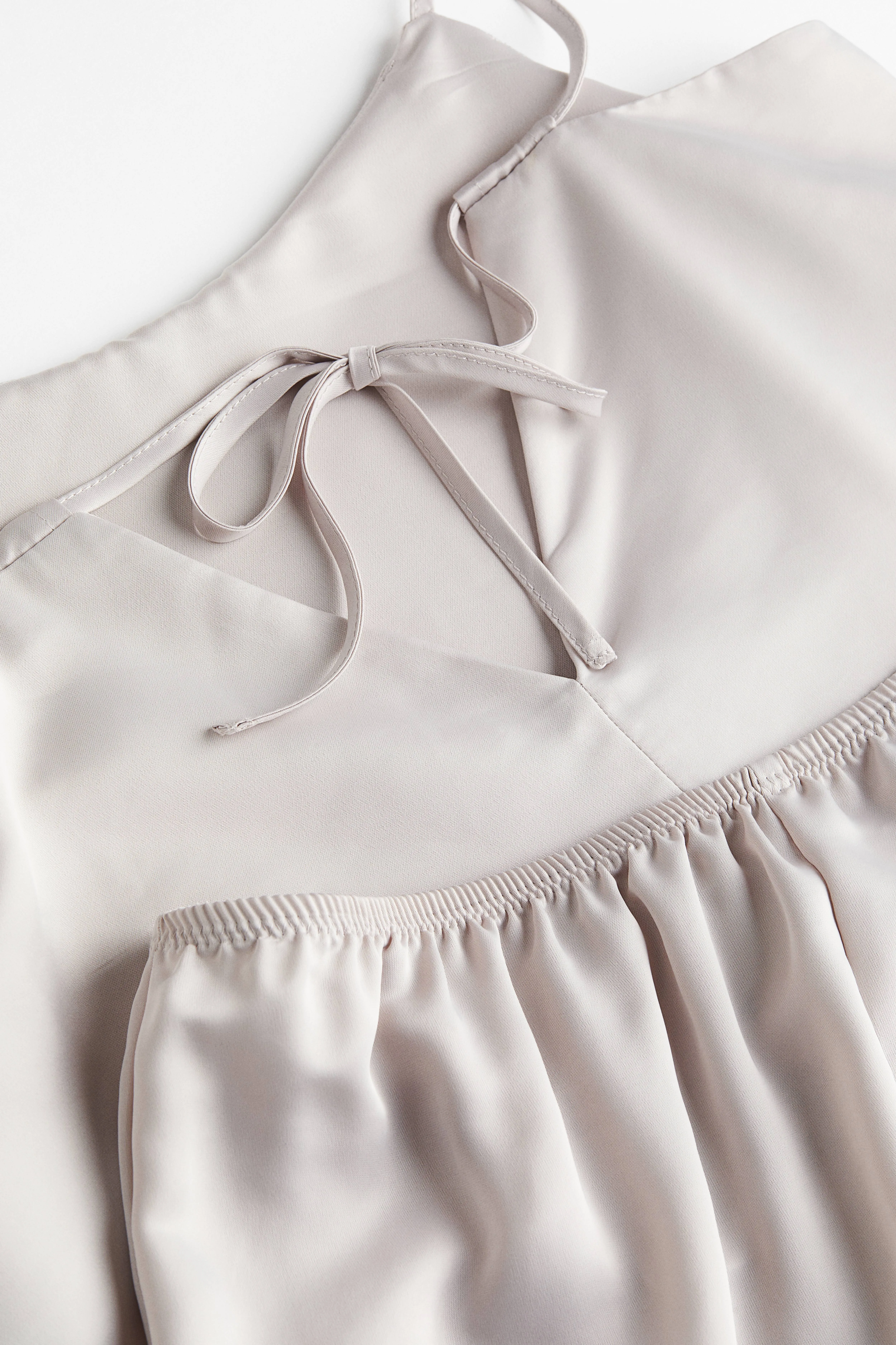 Pyjama cami top and shorts - Deep neckline - Sleeveless - Light grey - Ladies | H&M GB