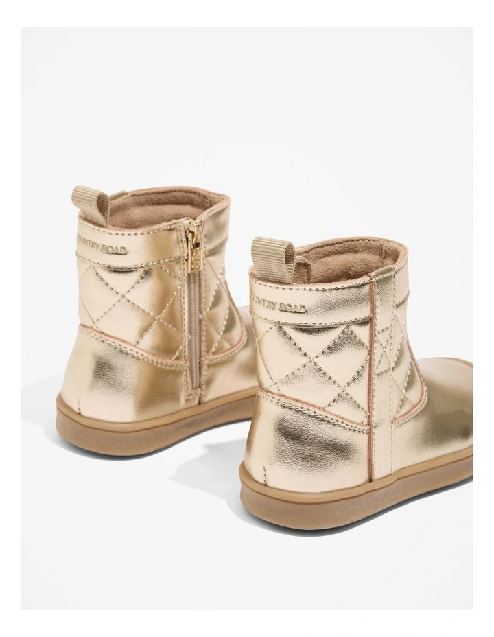 Quilted Boot in Soft Gold