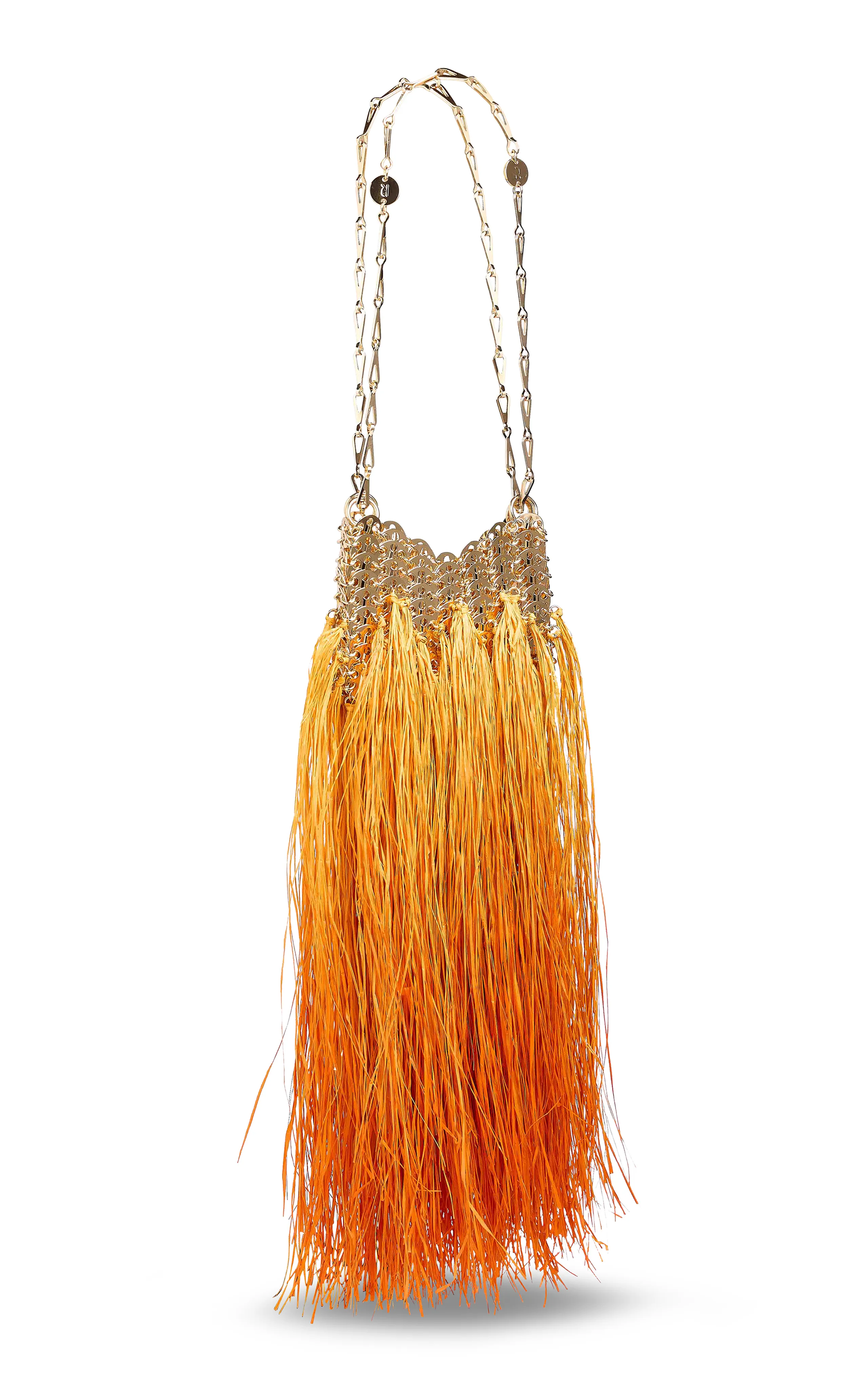 Rabanne Fringed Raffia Chainmail Bag