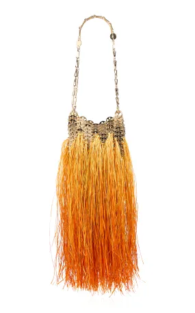 Rabanne Fringed Raffia Chainmail Bag