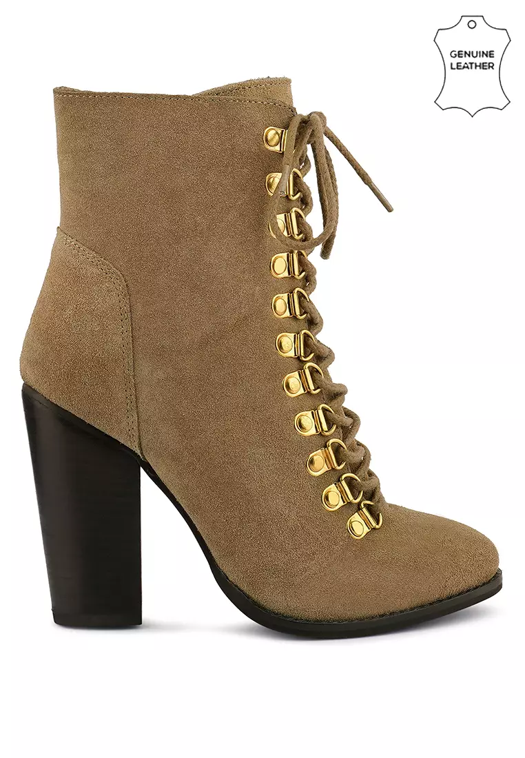 Rag & CO. Antique Beige High Heeled Ankle Boot