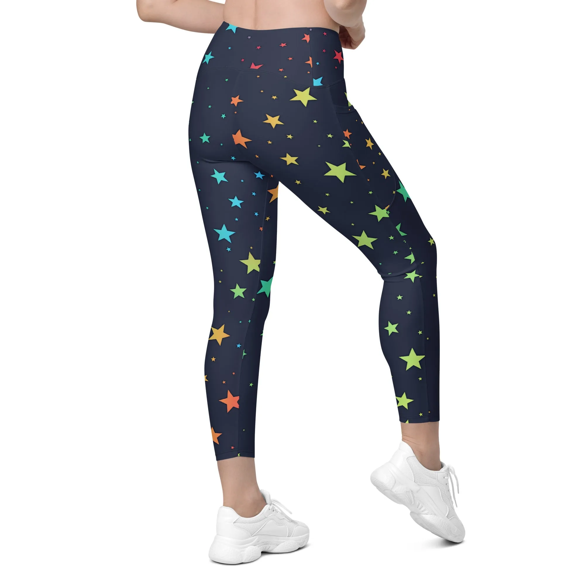 Rainbow Stars Leggings With Pockets