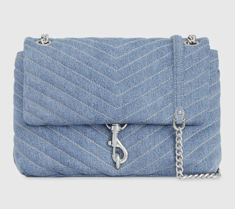Rebecca Minkoff Edie Flap Denim Shoulder Bag
