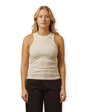 Recto     Wool Blend Ribbed Sleeveless Top  