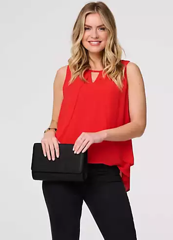 Red Cut Out Detail Sleeveless Top by Izabel London | Look Again
