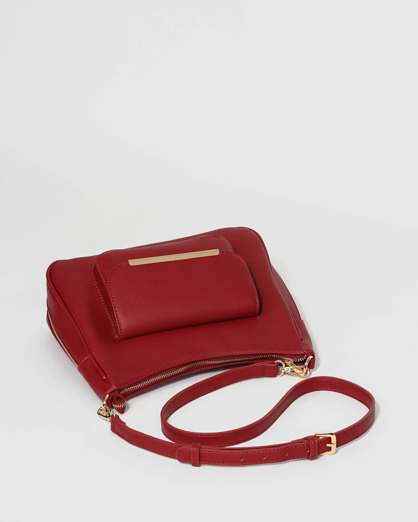 Red Gina Zip Crossbody Bag