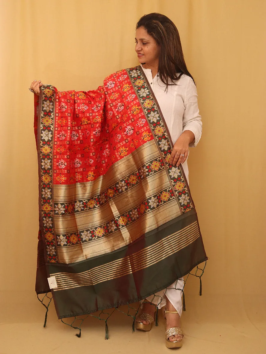 Red Patola Silk Dupatta