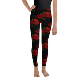 Red Roses Youth Leggings