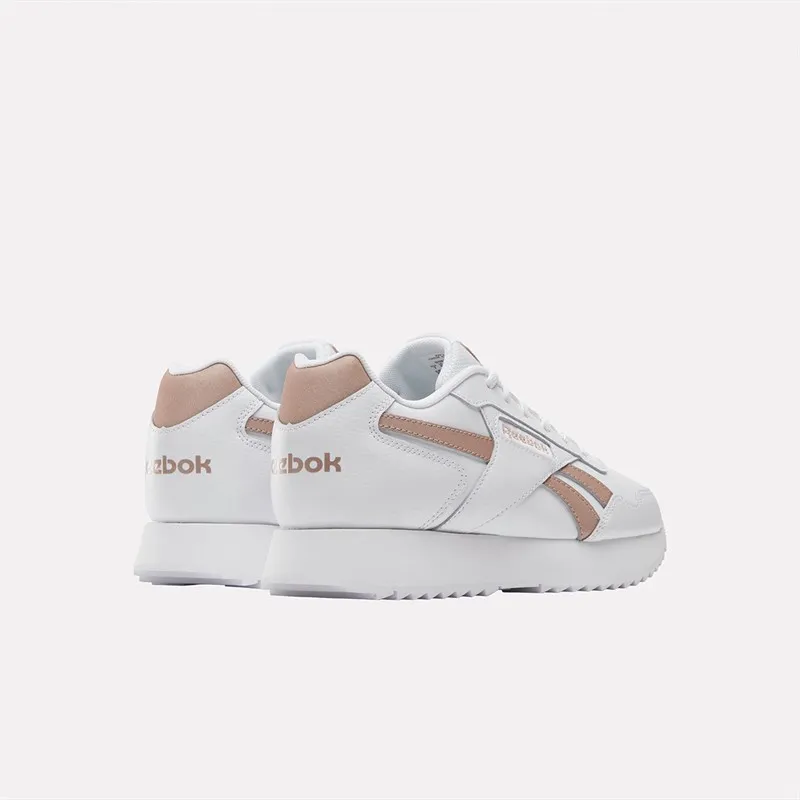 Reebok Classics Womens Reebok Glide Ripple Trainers White/White/Rose Gold