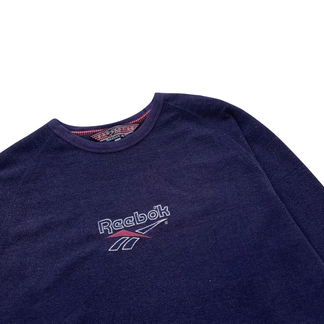 Reebok Navy Blue/Purple Knit Sweatshirt