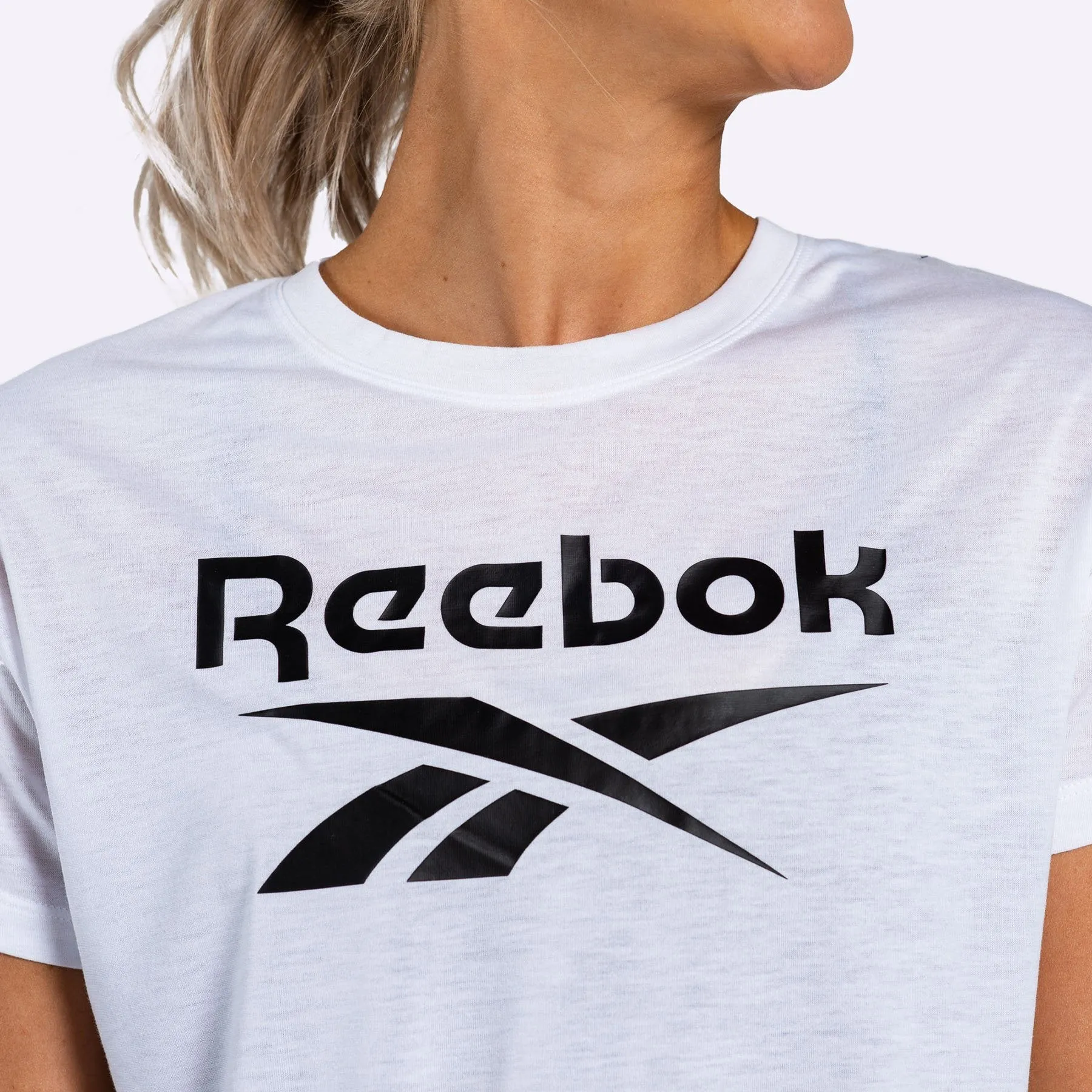 Reebok - Women's Workout Ready Supremium Logo Tee - WHITE