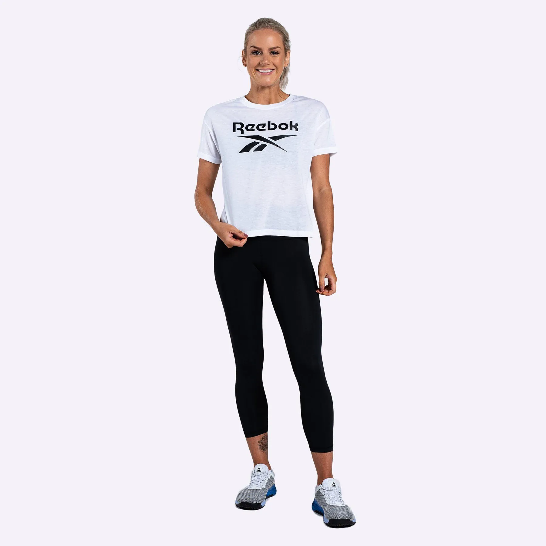 Reebok - Women's Workout Ready Supremium Logo Tee - WHITE