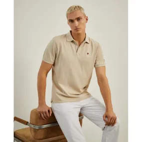 Regular fit cotton piqué polo