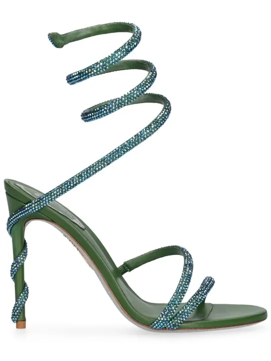 René Caovilla   105mm Margot satin & crystal sandals 