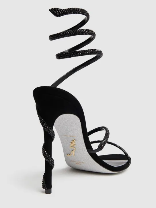 René Caovilla   105mm Margot satin & crystal sandals 