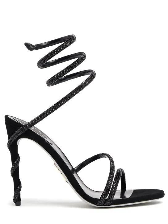 René Caovilla   105mm Margot satin & crystal sandals 