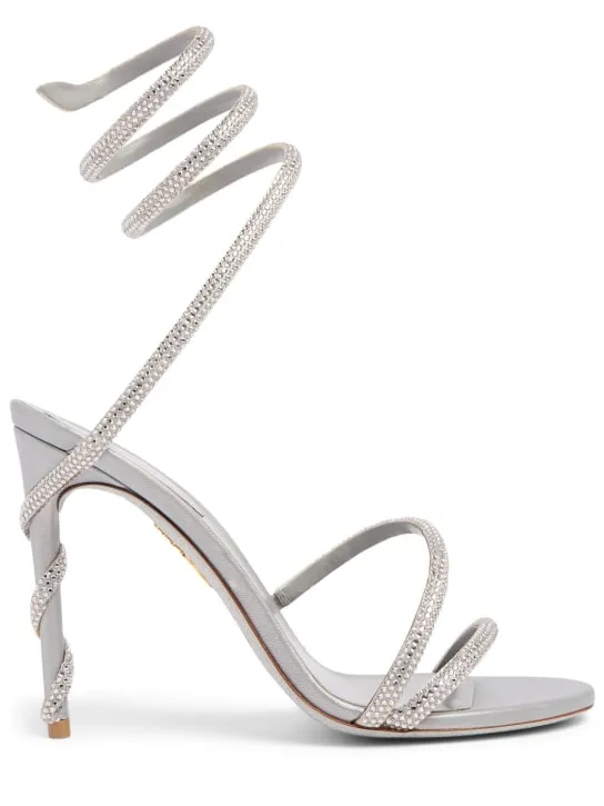 René Caovilla   105mm Margot satin & crystal sandals 