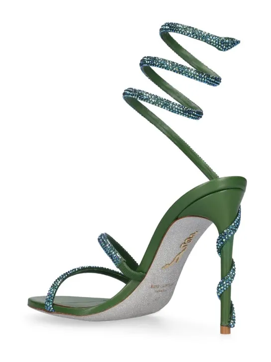 René Caovilla   105mm Margot satin & crystal sandals 